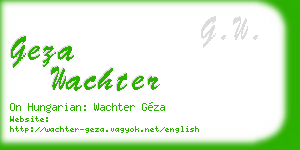 geza wachter business card