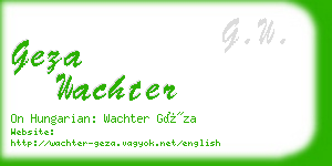 geza wachter business card